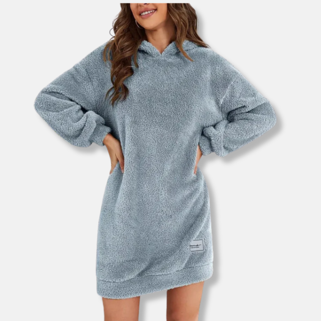 Women's Hoodie Dress – Oversized Fit – Soft Fleece – Long-Sleeved Casual Comfort