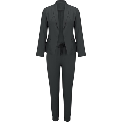 Women's Blazer Set - Tailored Fit - Notch Lapel - Ankle-Length Slim Fit Trousers