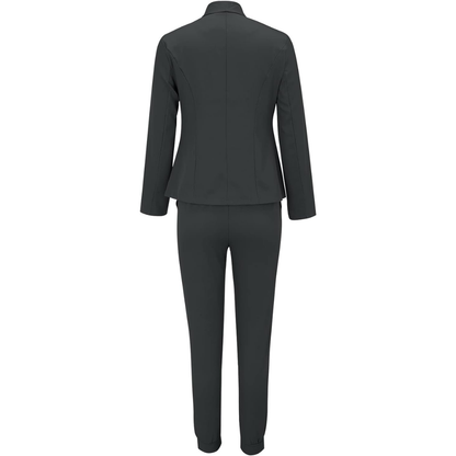 Women's Blazer Set - Tailored Fit - Notch Lapel - Ankle-Length Slim Fit Trousers