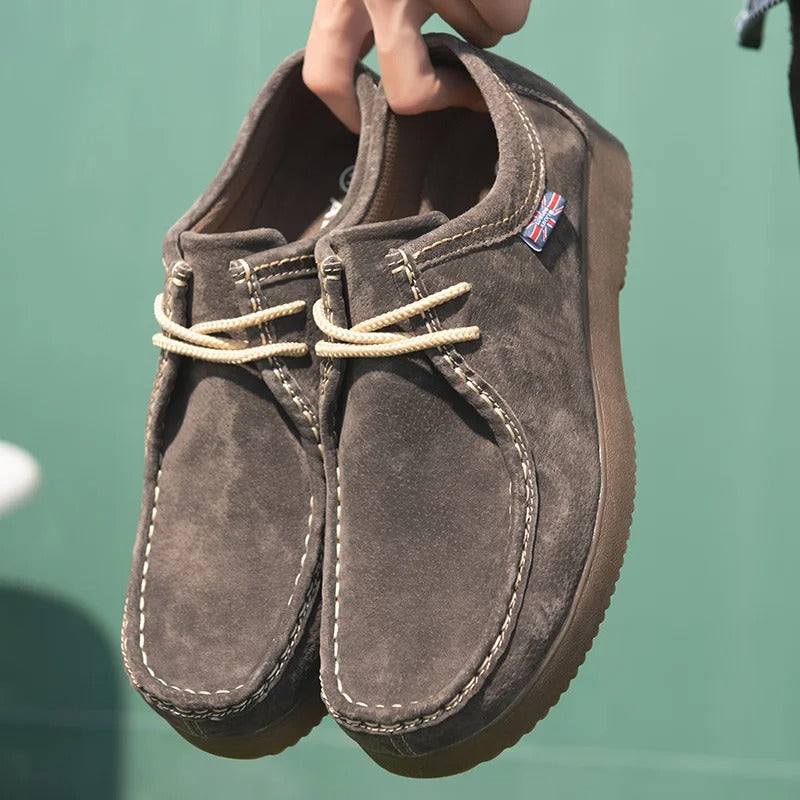 Men's Shoes - Suede Look - Comfortable Rubber Sole - Casual Lace-up Shoes
