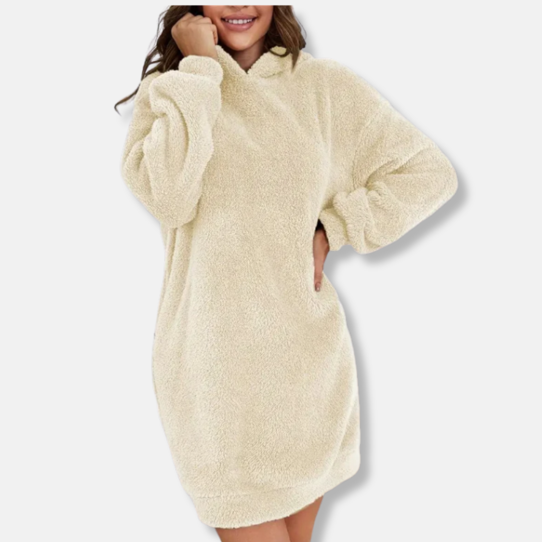 Women's Hoodie Dress – Oversized Fit – Soft Fleece – Long-Sleeved Casual Comfort