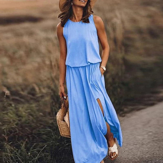 Aurelia - Elegant boho maxi dress with elastic at the waist