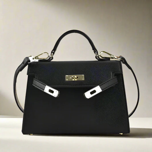 Women's Handbag - Genuine Leather - Structured Design - Detachable Shoulder Strap - Elegant Look