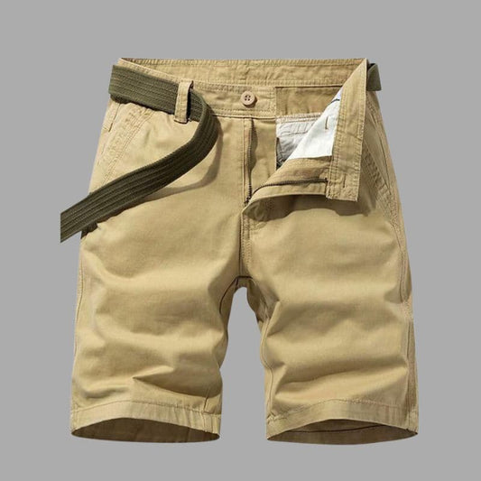 Men's Cargo Shorts - Comfortable Fit - Breathable Cotton - With Belt and Multiple Pockets