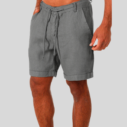 Men's Shorts - Breathable Linen Blend - Relaxed Fit - Adjustable Drawstring & Belt Loops