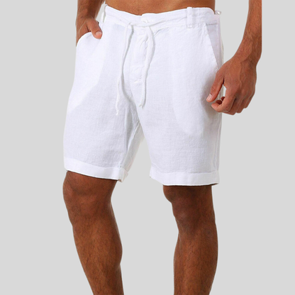Men's Shorts - Breathable Linen Blend - Relaxed Fit - Adjustable Drawstring & Belt Loops