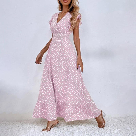 Anja - Classic Long Summer Dress with Elegant Pattern