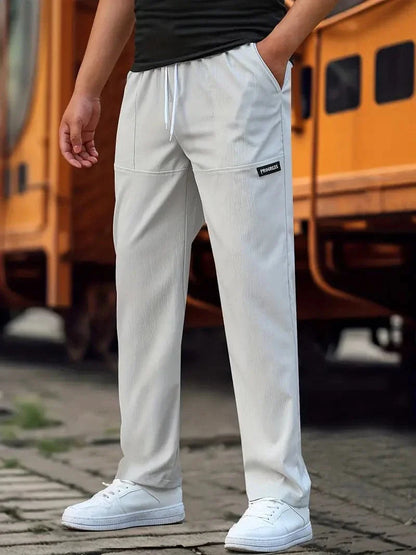 Men's Trousers - Relaxed Fit - Elastic Waist with Drawstring - Lightweight and Breathable