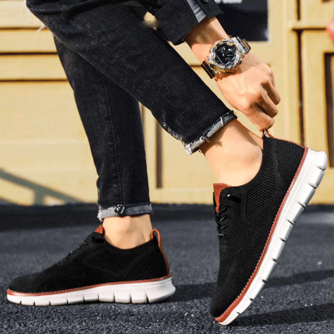 Men's Knit Sneakers – Breathable and Flexible – Shock-Absorbing Comfort Sole