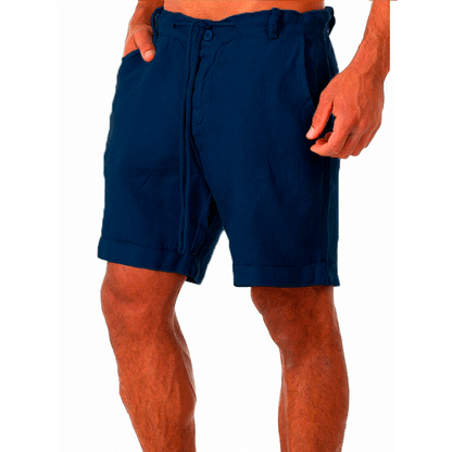 Men's Shorts - Breathable Linen Blend - Relaxed Fit - Adjustable Drawstring & Belt Loops