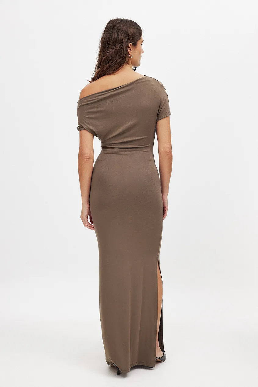 Alice - Chic One-Shoulder Dress with Ruched Detail for a Refined and Glamorous Look